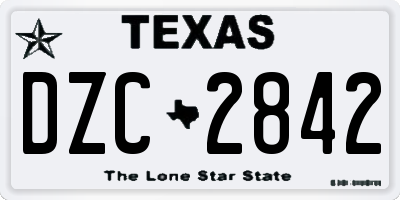 TX license plate DZC2842