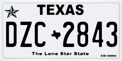 TX license plate DZC2843