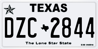 TX license plate DZC2844