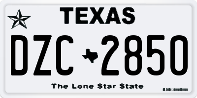 TX license plate DZC2850