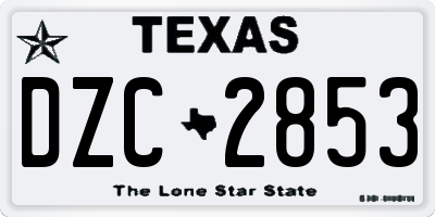 TX license plate DZC2853