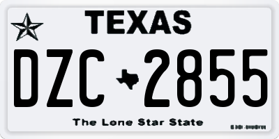 TX license plate DZC2855
