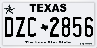 TX license plate DZC2856