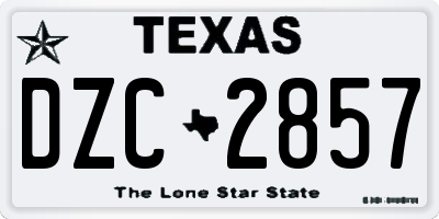 TX license plate DZC2857