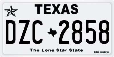 TX license plate DZC2858
