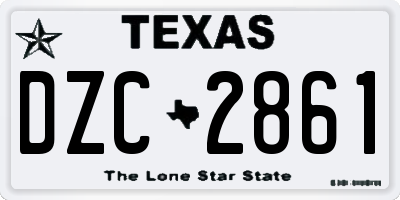 TX license plate DZC2861