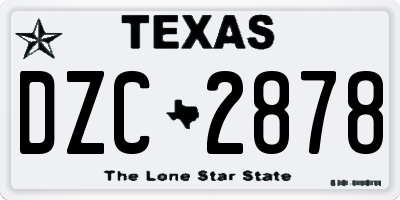 TX license plate DZC2878