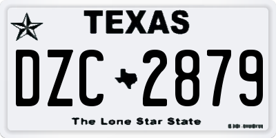 TX license plate DZC2879