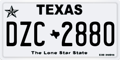 TX license plate DZC2880