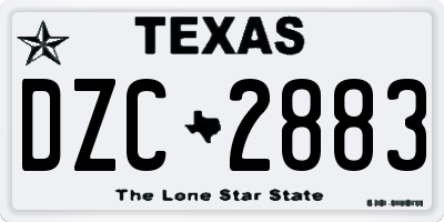 TX license plate DZC2883