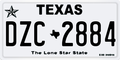 TX license plate DZC2884