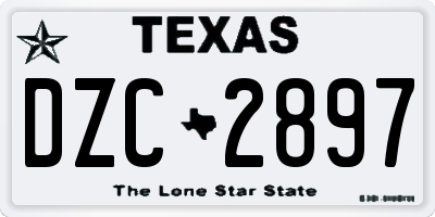 TX license plate DZC2897