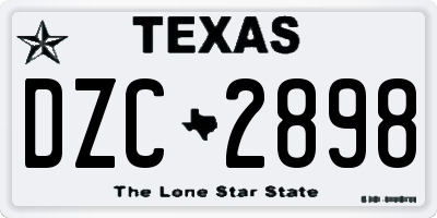 TX license plate DZC2898