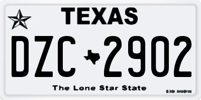 TX license plate DZC2902