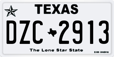 TX license plate DZC2913