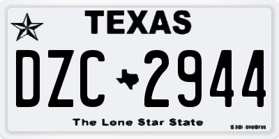 TX license plate DZC2944