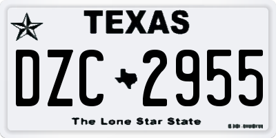 TX license plate DZC2955