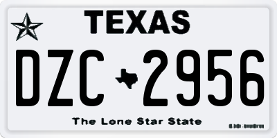 TX license plate DZC2956