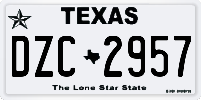 TX license plate DZC2957