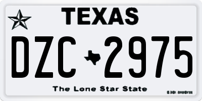 TX license plate DZC2975