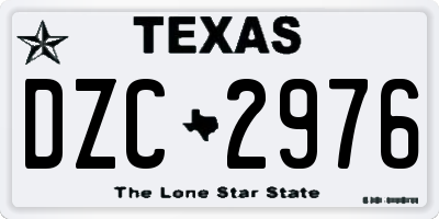 TX license plate DZC2976
