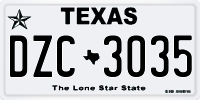 TX license plate DZC3035