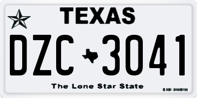 TX license plate DZC3041