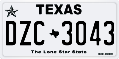 TX license plate DZC3043