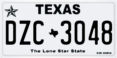 TX license plate DZC3048