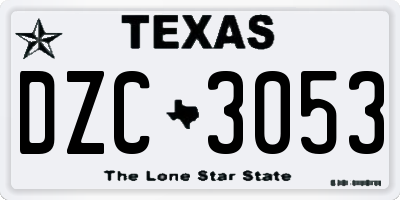 TX license plate DZC3053