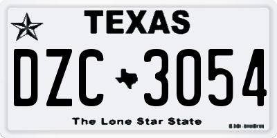 TX license plate DZC3054