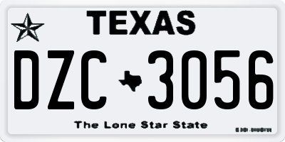 TX license plate DZC3056