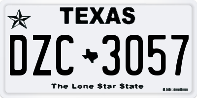 TX license plate DZC3057