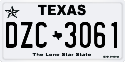 TX license plate DZC3061