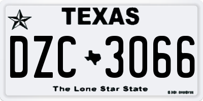 TX license plate DZC3066