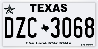 TX license plate DZC3068