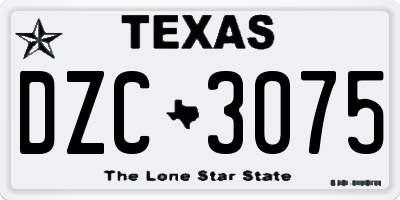 TX license plate DZC3075