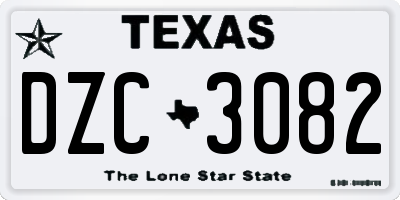TX license plate DZC3082