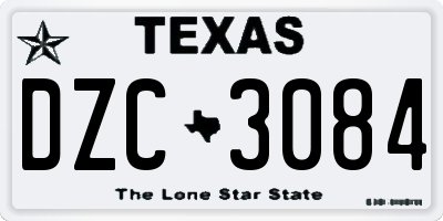 TX license plate DZC3084