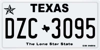 TX license plate DZC3095
