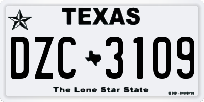 TX license plate DZC3109