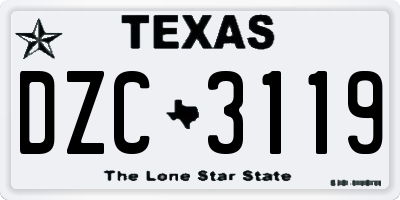 TX license plate DZC3119