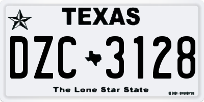 TX license plate DZC3128