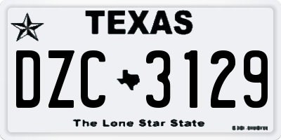 TX license plate DZC3129
