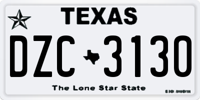 TX license plate DZC3130