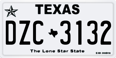 TX license plate DZC3132