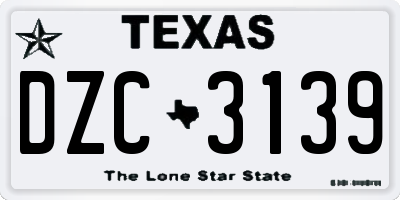TX license plate DZC3139