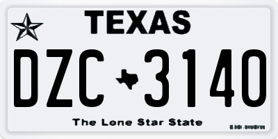 TX license plate DZC3140