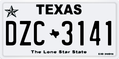 TX license plate DZC3141