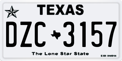 TX license plate DZC3157